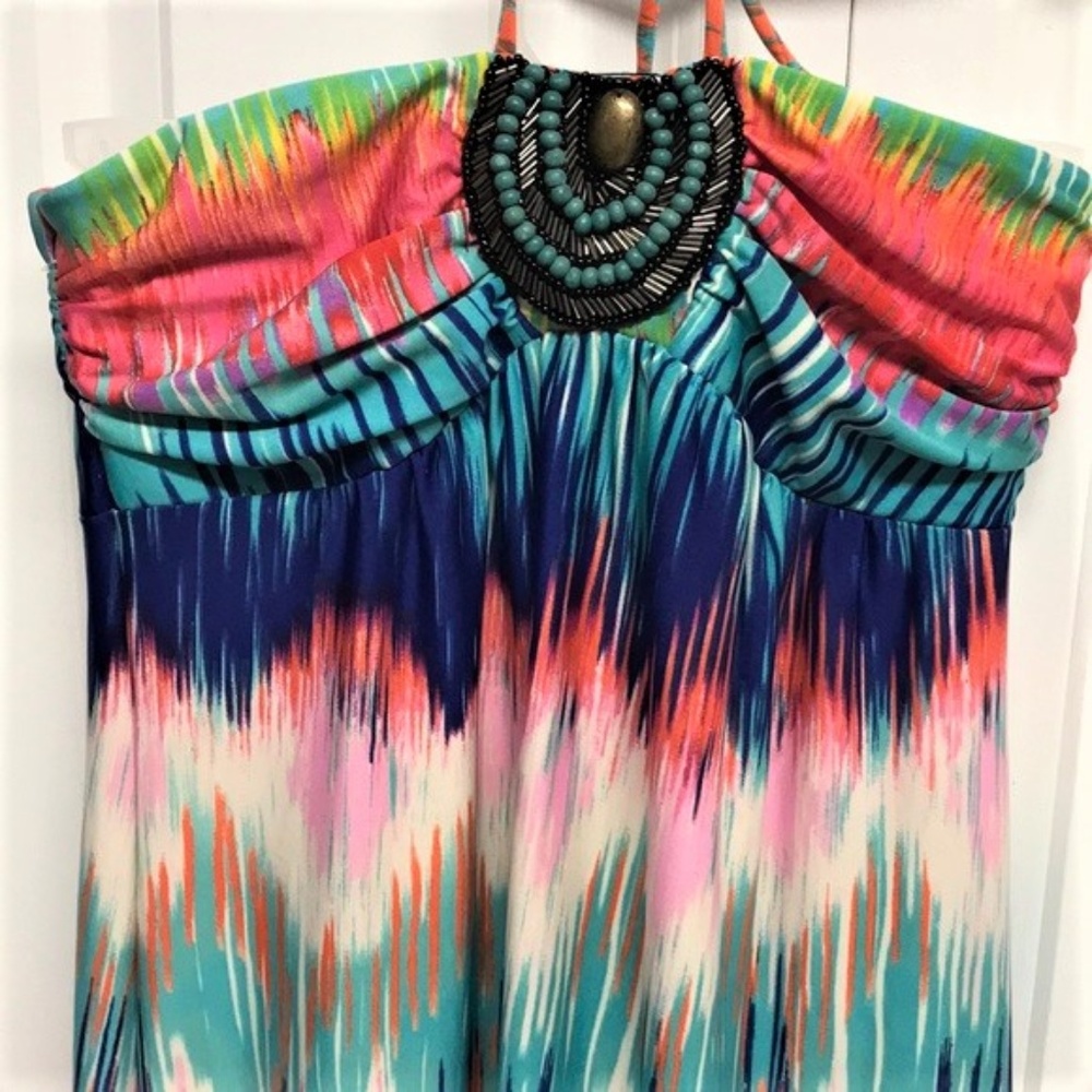 Heart Soul Maxi Dress Size S Bright Multi Color - Picture 2 of 5